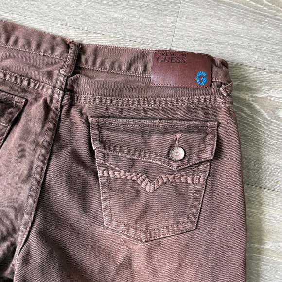Vintage Y2K Guess Falcon Bootcut Jeans Brown Faded Women's 20 Flap Pocket Grunge - Picture 1 of 10